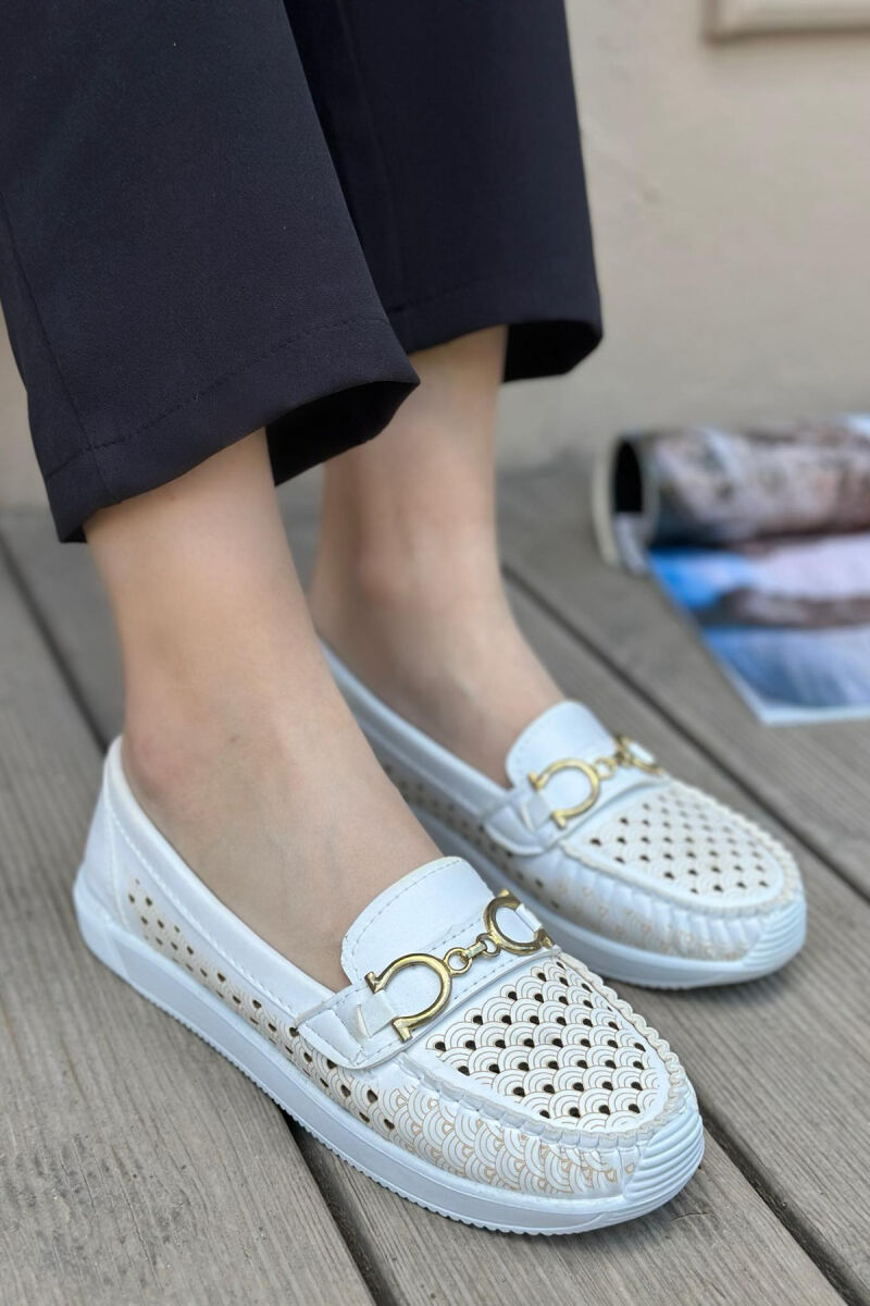 SPACE ONE COLOR WOMAN LOAFERS WHITE-E BARDHE - 3