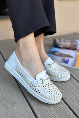 SPACE ONE COLOR WOMAN LOAFERS WHITE-E BARDHE 