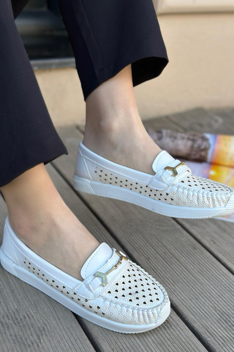 SPACE ONE COLOR WOMAN LOAFERS WHITE-E BARDHE - 3