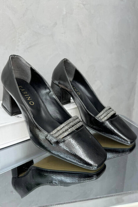 SPARKLE DETAILS WOMAN SEMI SHOES BLACK/ E ZEZE - KLAUDIO FASHION