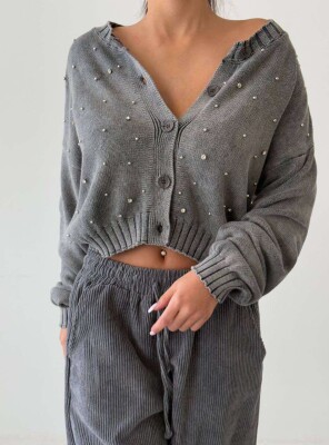 SPARKLY STONES WOMEN CARDIGAN GREY/GRI 