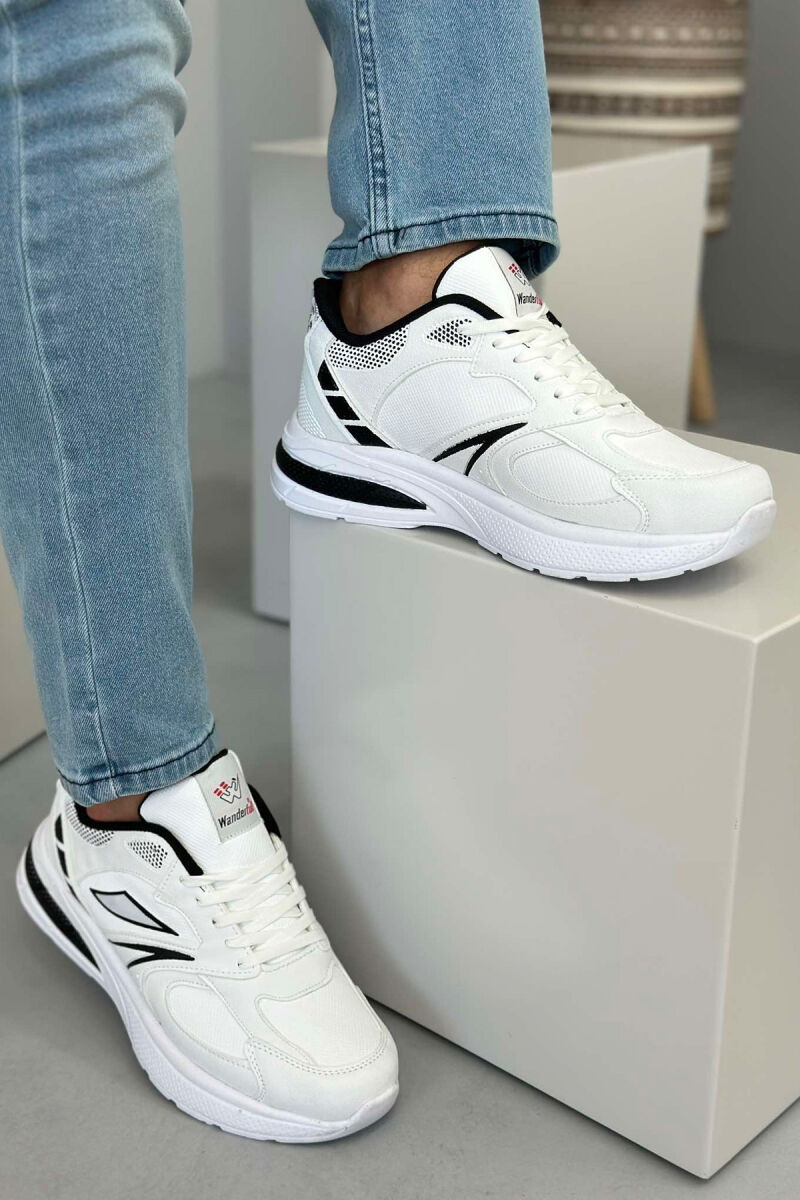 SPECIAL DESIGN RUNNING MEN SNEAKERS WHITE-BLACK/BAZE - 2