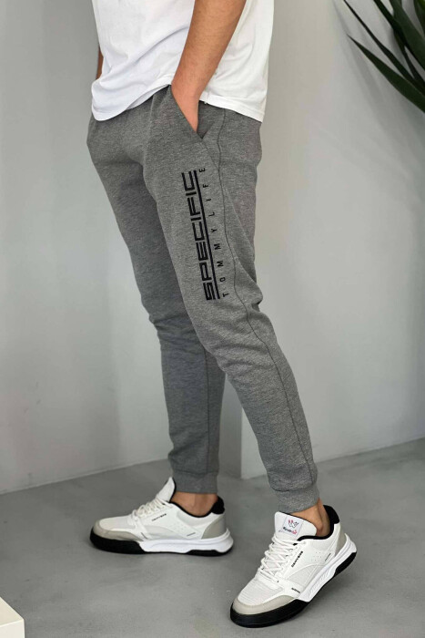SPECIFIC SIMPLE MEN SWEATPANTS IN GREY COLOR - 1