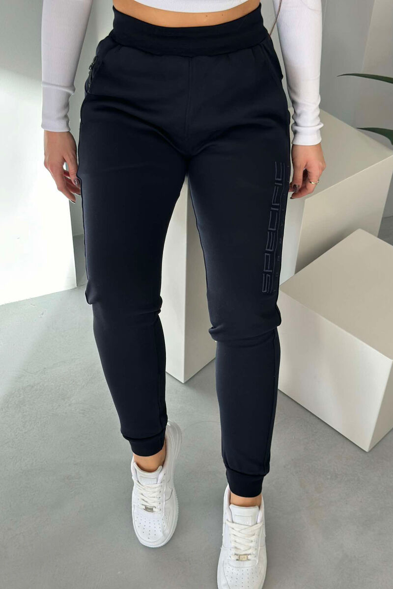 SPECIFIC SIMPLE WOMEN SWEATPANTS DARK BLUE/BEE - 4