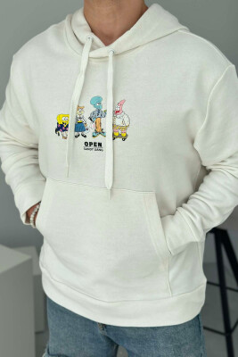 SPONGEBOB DESIGN MEN HOODIE WHITE-E BARDHE 