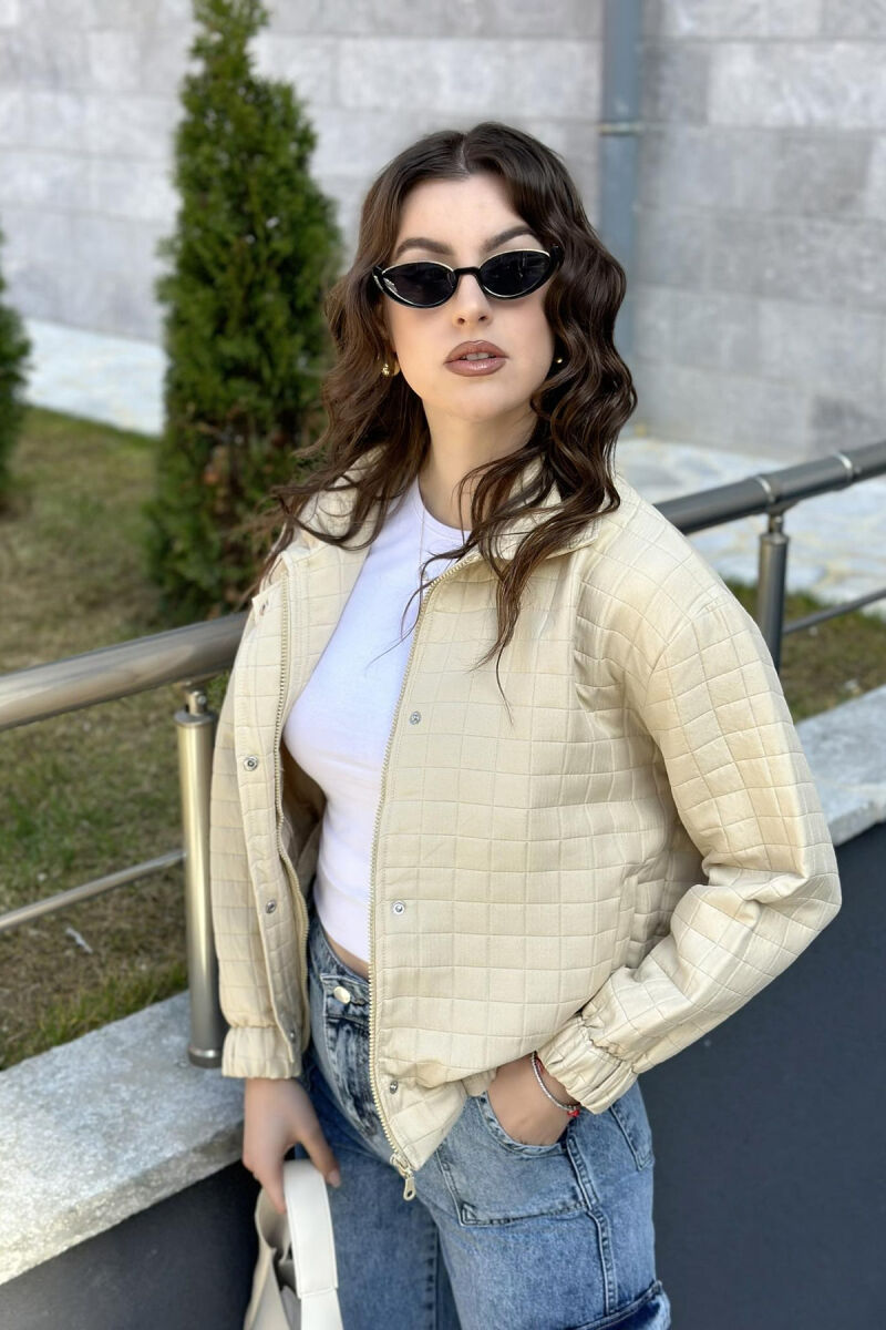 SPRING ONE COLOR WOMAN JACKET BEIGE/BEZHE - 1