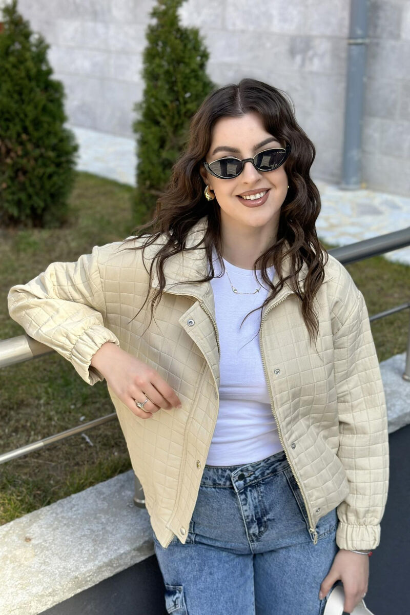 SPRING ONE COLOR WOMAN JACKET BEIGE/BEZHE - 2