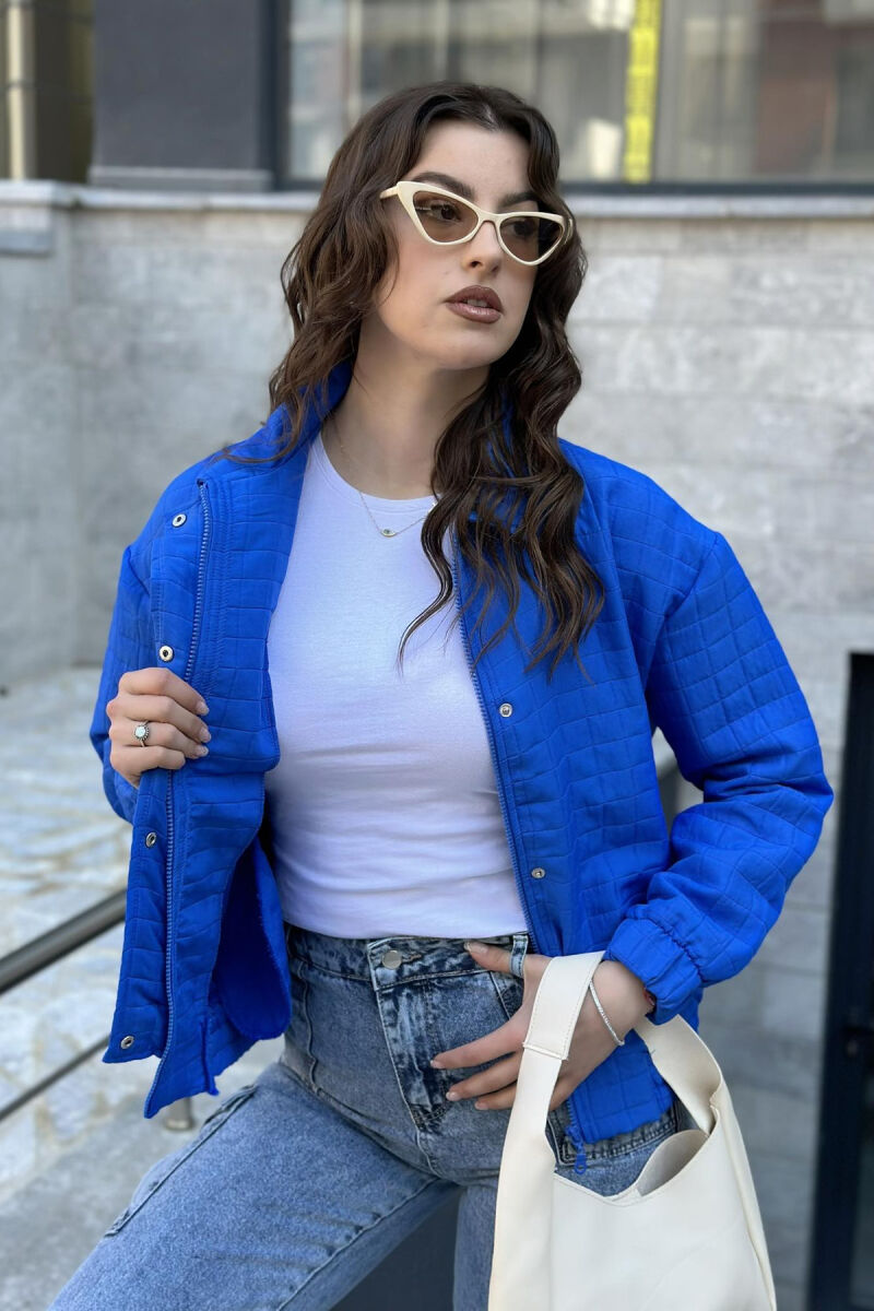 SPRING ONE COLOR WOMAN JACKET BLUE/BLU - 1