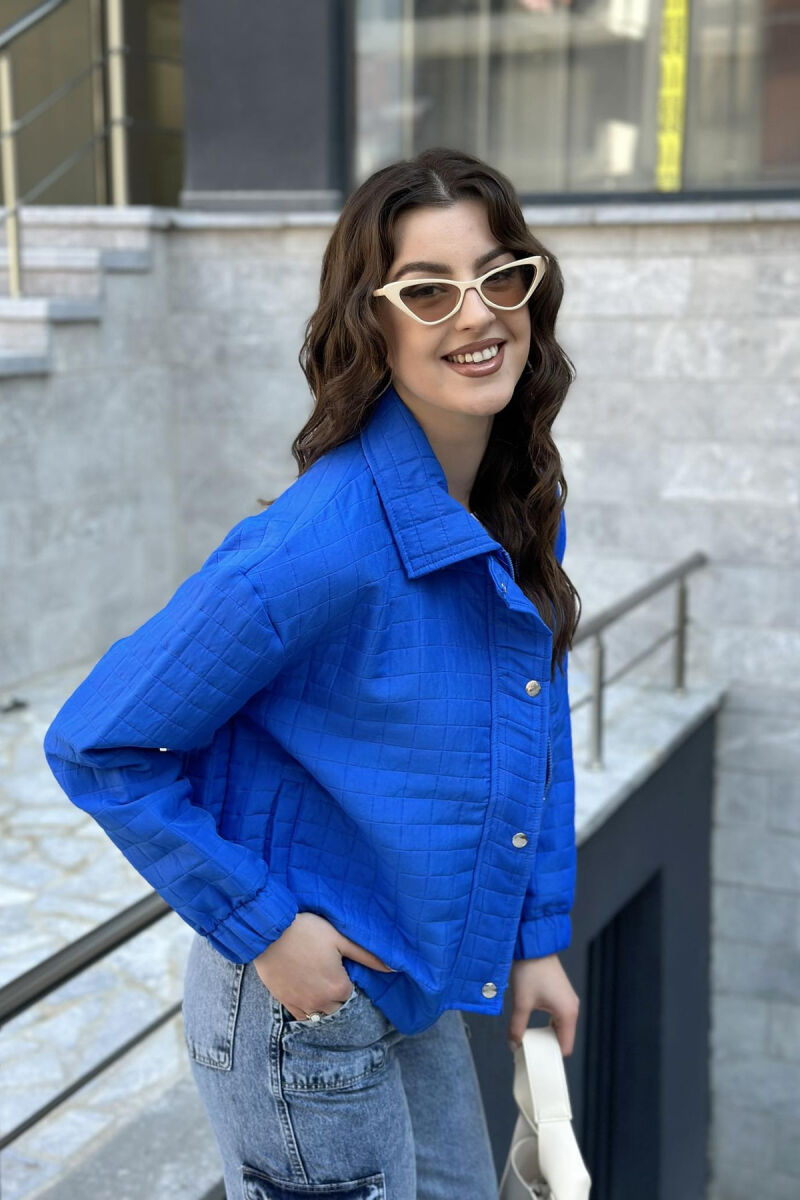 SPRING ONE COLOR WOMAN JACKET BLUE/BLU - 3