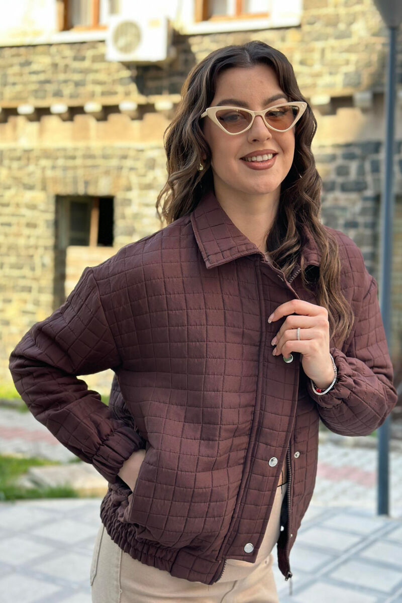 SPRING ONE COLOR WOMAN JACKET BROWN/KAFE - 2