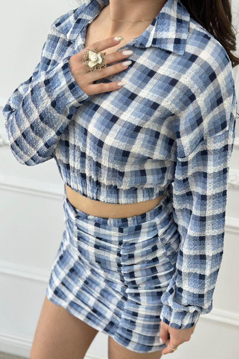 SQUARE CROP+SHORT SKIRT WOMAN SET LIGHTBLUE/BZ - 3