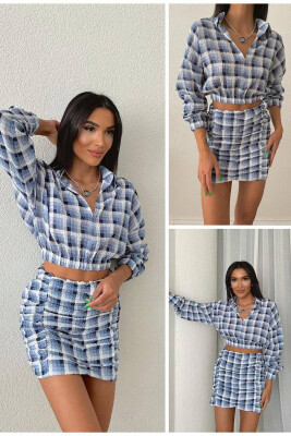 SQUARE CROP+SHORT SKIRT WOMAN SET LIGHTBLUE/BZ - 2