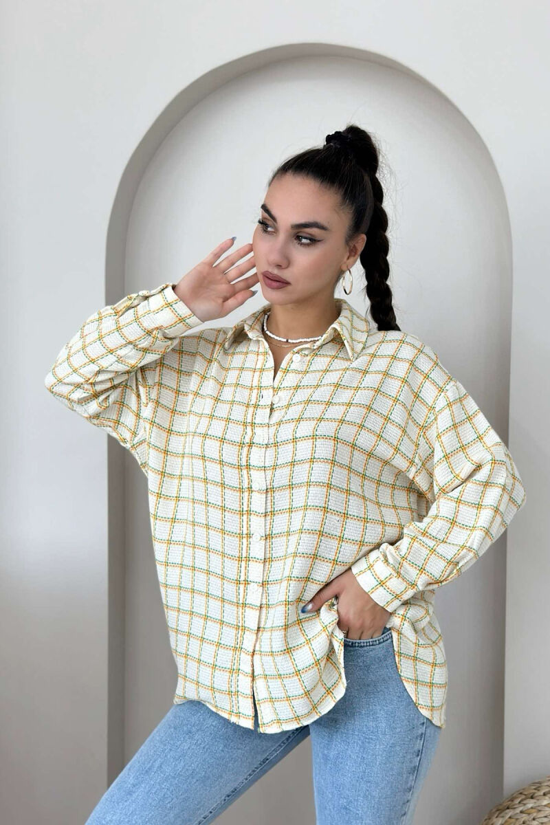 SQUARE DIFFERENT COLORS WOMAN SHIRT YELLOW/E VERDHE - 1