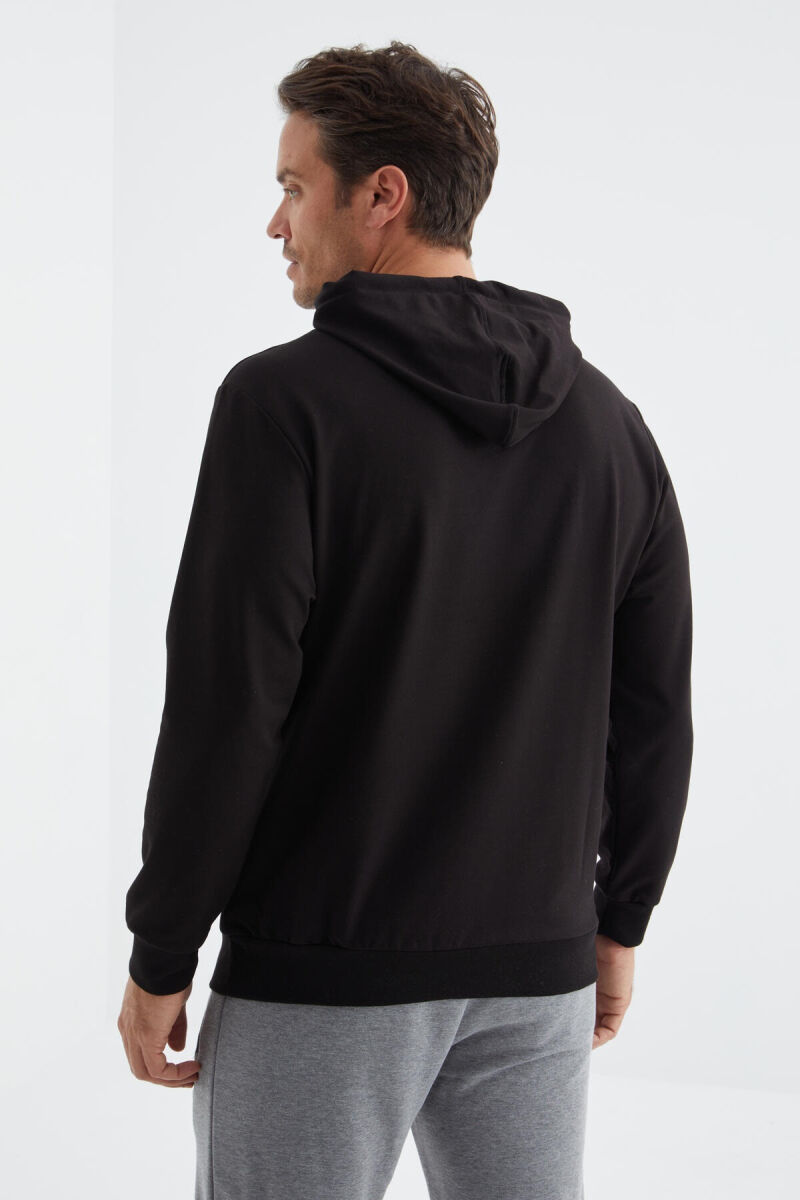 SQUARE LITTLE WRITTINGS COTTON MEN HOODIE BLACK/ E ZEZE - 6