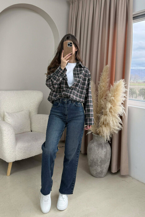 SQUARED DESIGN SIMPLE WOMEN SHIRT DARK GREY/GEE - 2