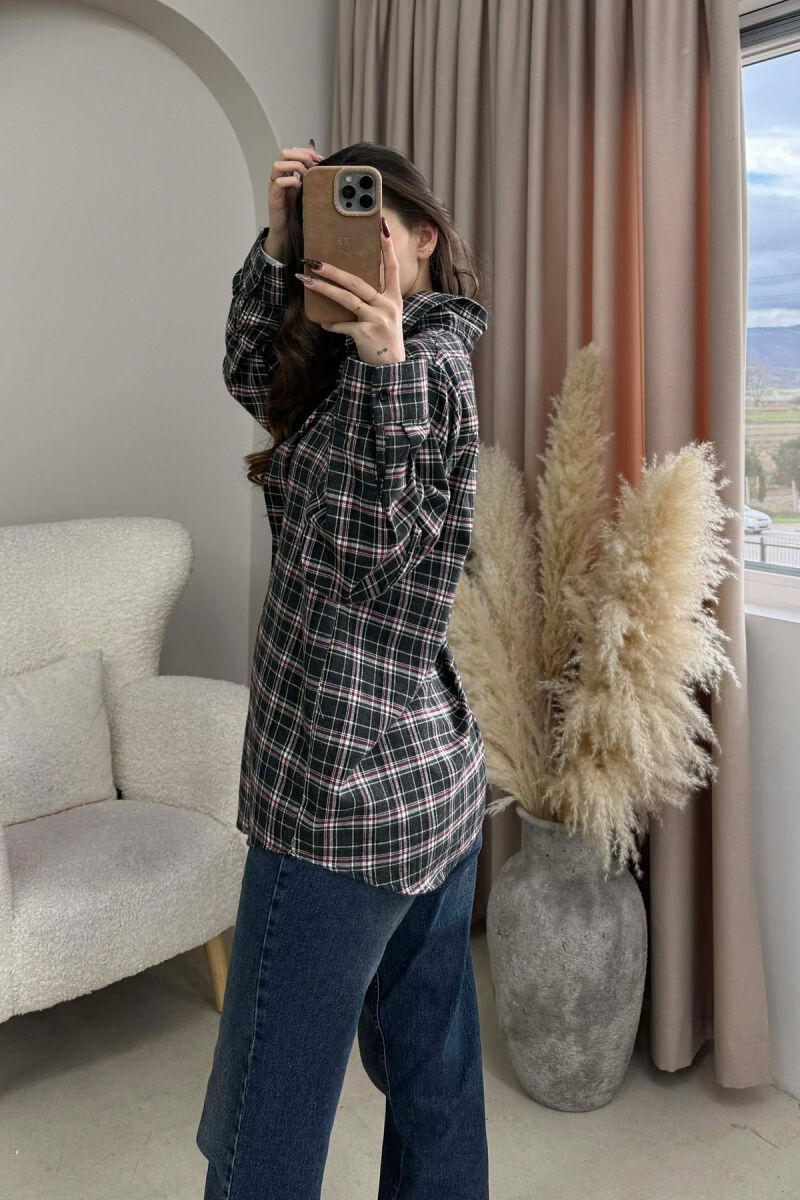 SQUARED DESIGN SIMPLE WOMEN SHIRT DARK GREY/GEE - 5