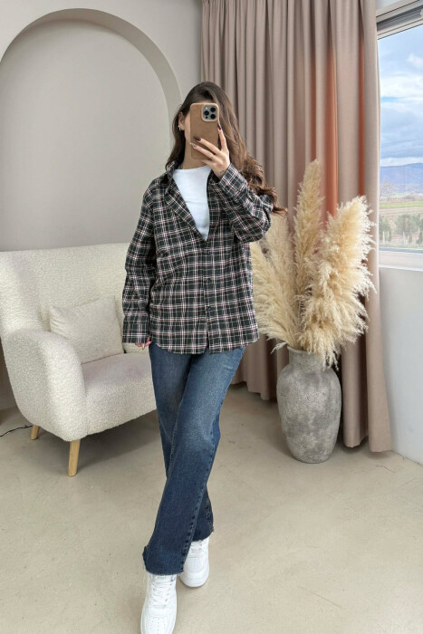 SQUARED DESIGN SIMPLE WOMEN SHIRT DARK GREY/GEE - 3