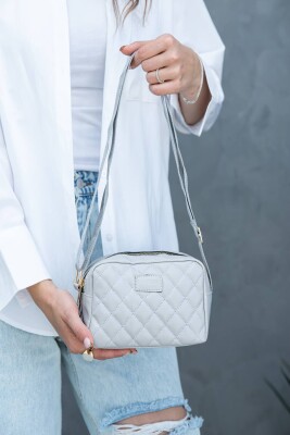 SQUARES HANDBAG WOMAN BAG LIGHT GREY/GZ 