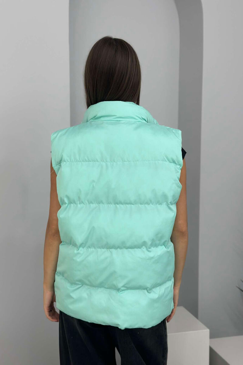 STAMP ZIPPER POCKET WOMAN VEST MINT/MENTE - 2