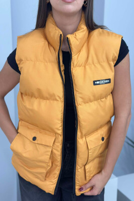 STAMP ZIPPER POCKET WOMAN VEST MUSTARD/MUSTARDE - 2