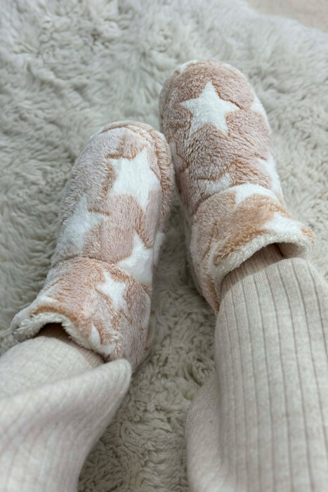 STAR DESIGN WOMAN ANKLE SLIPPERS BEIGE/BEZHE - 3