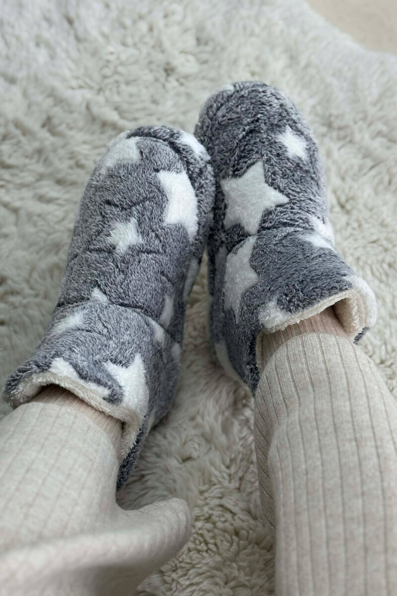 STAR DESIGN WOMAN ANKLE SLIPPERS GREY/GRI - 3