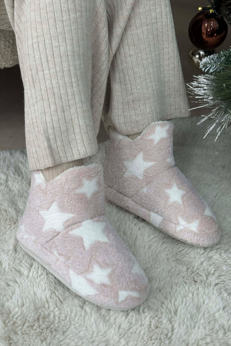 STAR DESIGN WOMAN ANKLE SLIPPERS POWDER/PUDER - 1