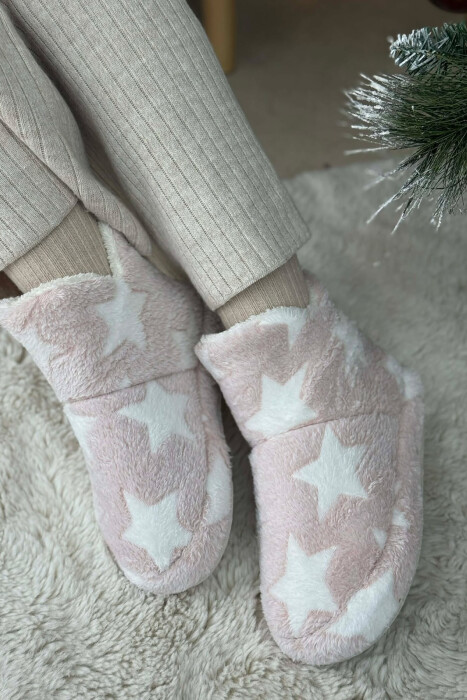 STAR DESIGN WOMAN ANKLE SLIPPERS POWDER/PUDER - 3