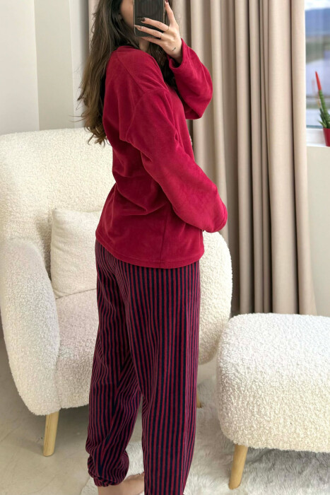 STAY POSITIVE FRONT WRITTINGS WOMEN PYJAMAS BURGUNDY/VISHNJE - 8
