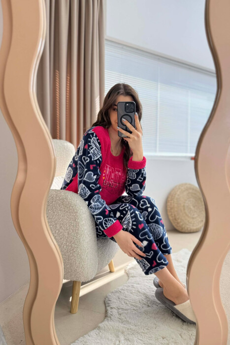 STAY STRONG WRITINGS POLAR BLOUSE+ TROUSERS WOMAN PIJAMAS FUCHSIA/CIKLAMI - 3