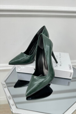 STILETO SHINY LEATHER WOMAN HEELS GREEN/JESHILE 