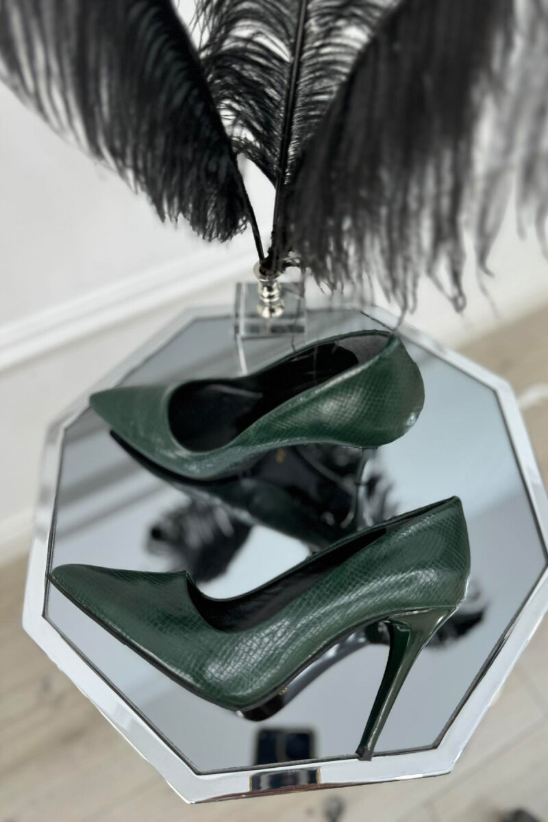 STILETO SHINY LEATHER WOMAN HEELS GREEN/JESHILE - 2