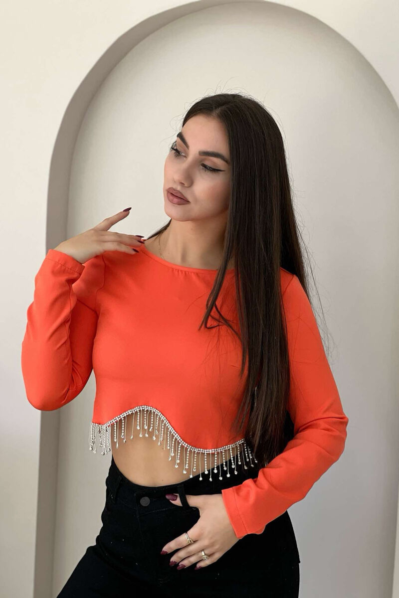 STONE ONE COLOR WOMAN TOP ORANGE/PORTOKALLI - 4