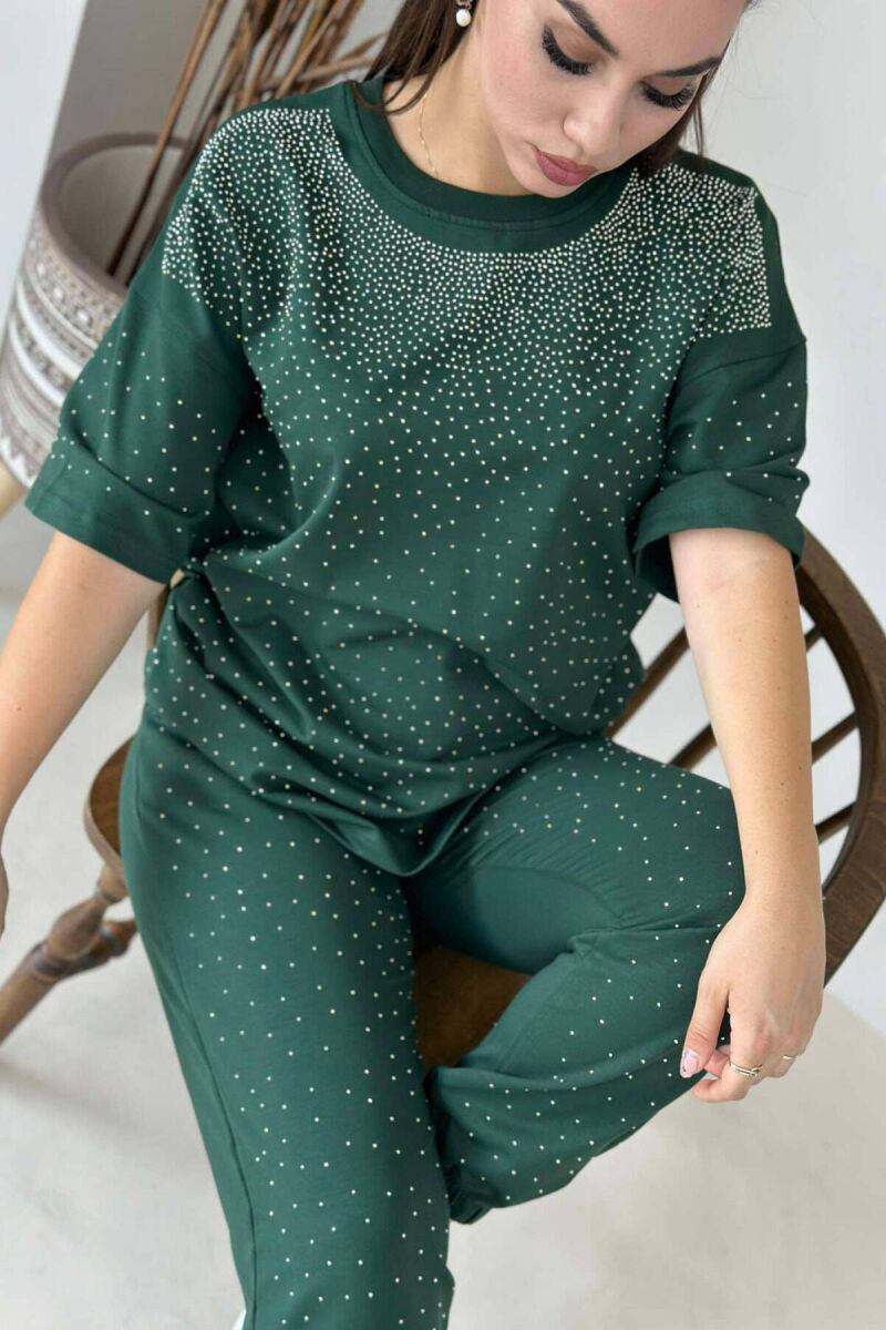 STONES COTTON ONE COLOR WOMAN SET GREEN/JESHILE - 3