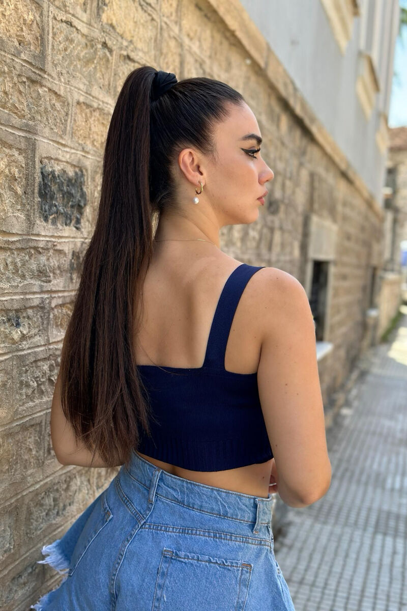 STONES DETAIL WOMAN TOP BLUE/BLU - 4