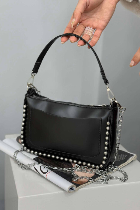 STONES DETAIL WOMEN BAG BLACK/ E ZEZE - 2