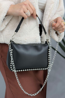 STONES DETAIL WOMEN BAG BLACK/ E ZEZE 