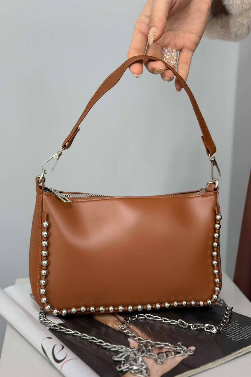 STONES DETAIL WOMEN BAG BROWN/KAFE - 2