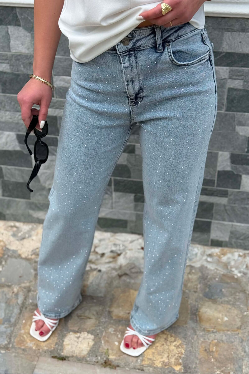 STONES DETAILS ELASTIC WOMAN JEANS LIGHTBLUE/BZ - 3