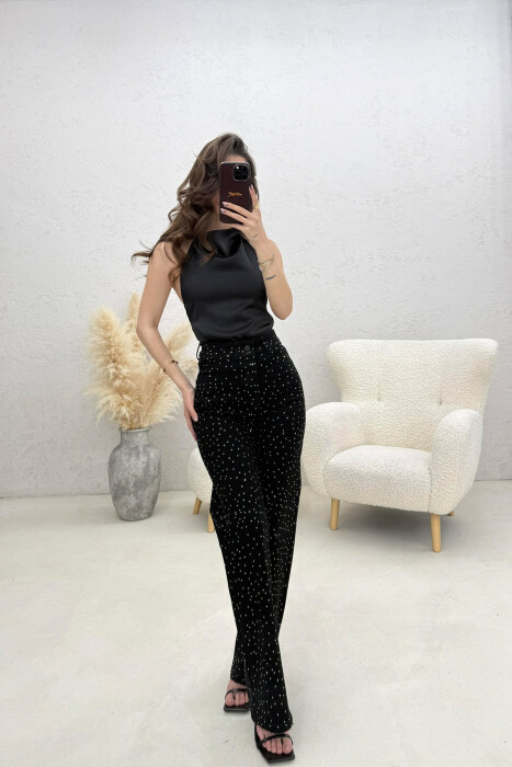 STONES DETAILS WOMAN JEANS BLACK/ E ZEZE - 2