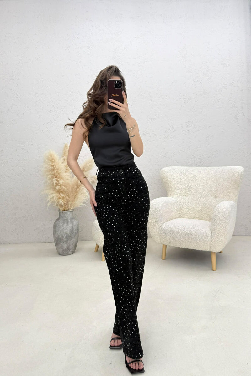 STONES DETAILS WOMAN JEANS BLACK/ E ZEZE - 2