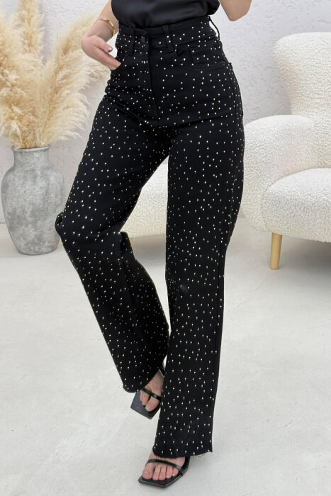 STONES DETAILS WOMAN JEANS BLACK/ E ZEZE - 3