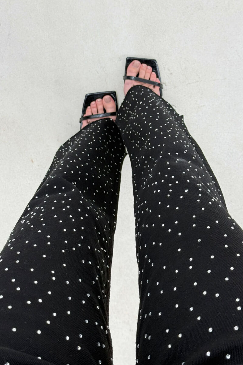 STONES DETAILS WOMAN JEANS BLACK/ E ZEZE - 5