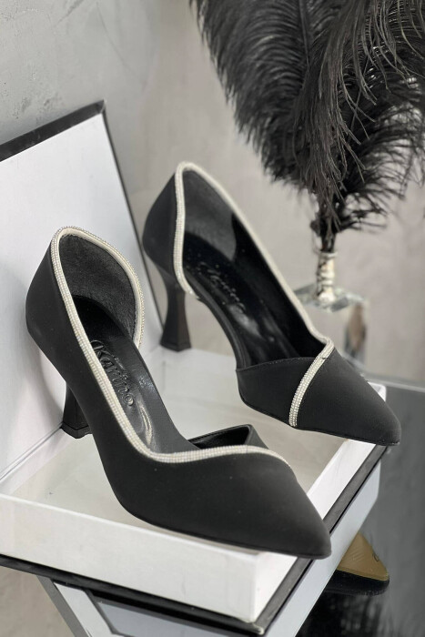 STONES ONE COLOR WOMAN HEELS BLACK/ E ZEZE - KLAUDIO FASHION