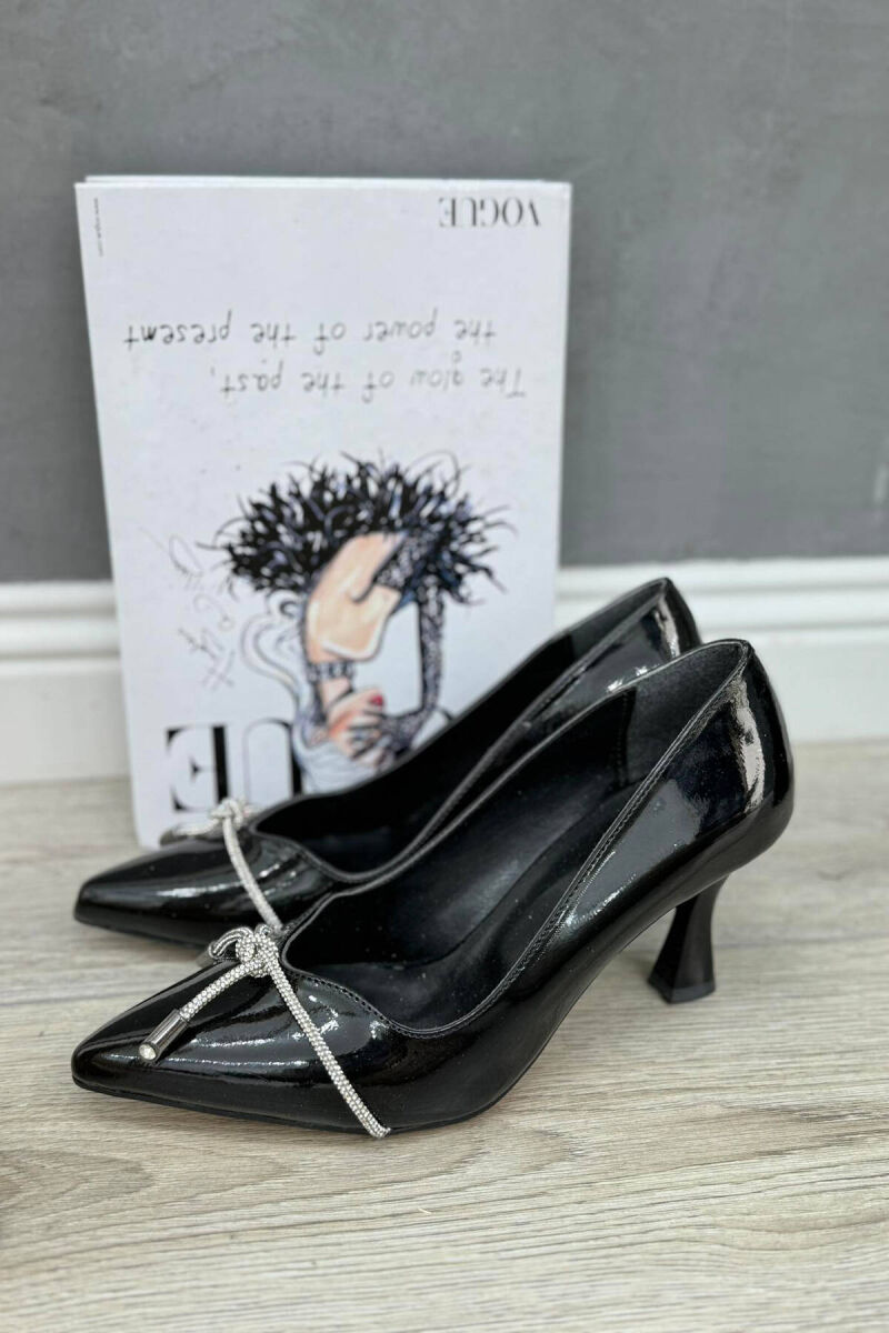 STONES ONE COLOR WOMAN HEELS GLOSSY BLACK-ZEZE SHKELQIM - 2