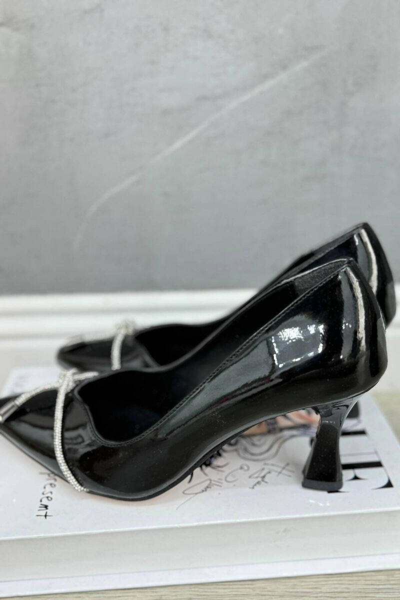 STONES ONE COLOR WOMAN HEELS GLOSSY BLACK-ZEZE SHKELQIM - 3