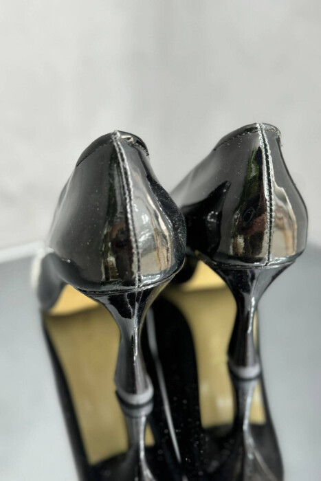 STONES SPARKLE WOMAN HEELS GLOSSY BLACK-ZEZE SHKELQIM - 3