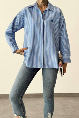 STRAIGHT LINES SHIRT WOMAN BABY BLUE/BLU BY 