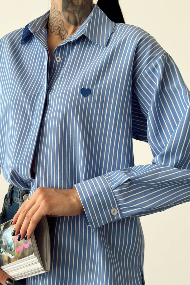 STRAIGHT LINES SHIRT WOMAN BABY BLUE/BLU BY - 2