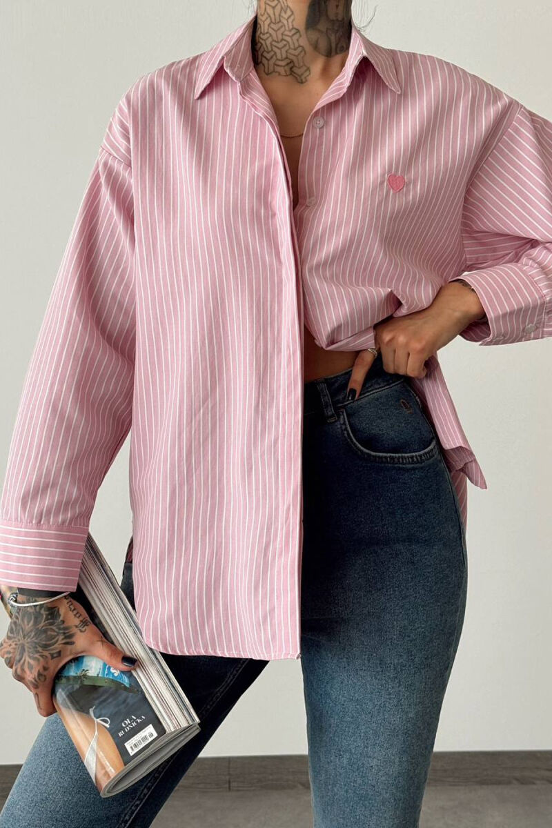 STRAIGHT LINES SHIRT WOMAN PINK/ROZE - 1